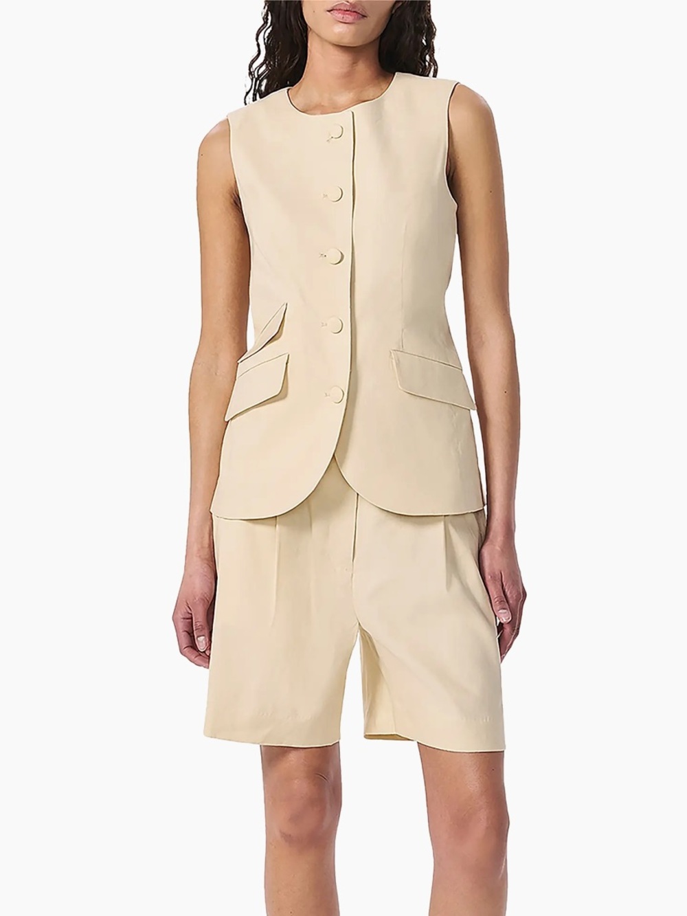 NWT rag & bone Slade Cream Sleeveless Linen-Blend Vest size 4